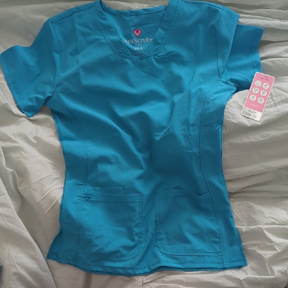 Smart Scrubs Women's Vibrant Blue Short Sleeve Top